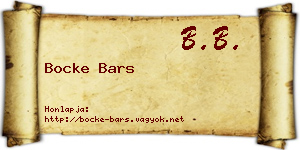 Bocke Bars névjegykártya